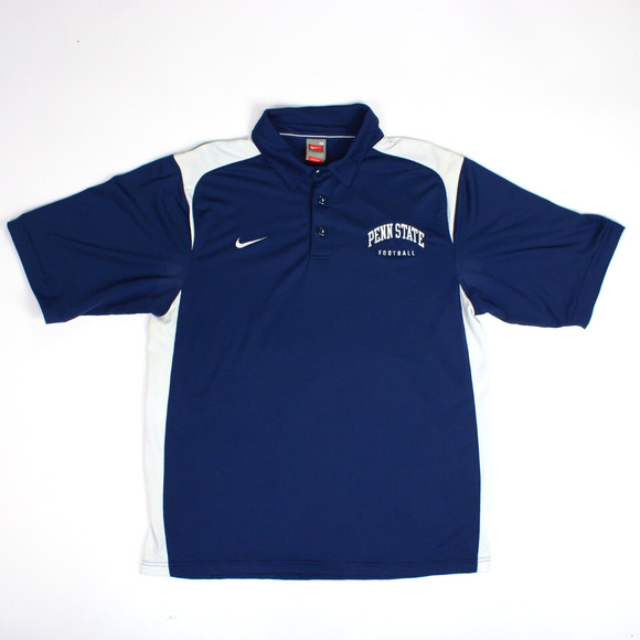 Vintage Penn State Nike Polo Shirt Football Mens Navy Blue Size Medium 90s - Picture 1 of 8